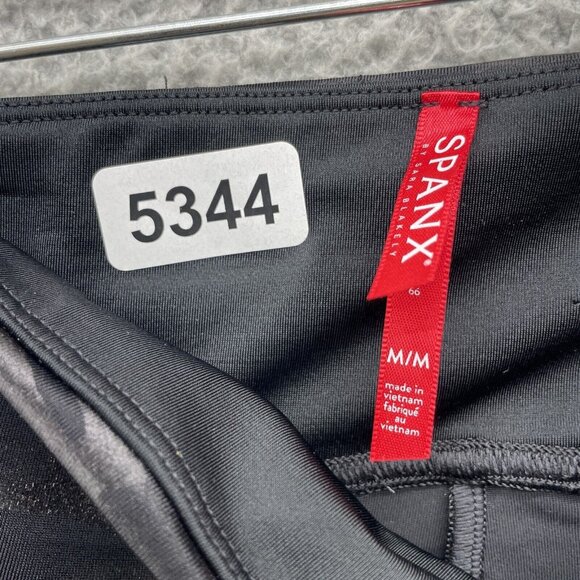 Spanx Black Camo Faux Leather‎ Shaping Slimming Leggings Size Medium High Rise - Picture 5 of 13